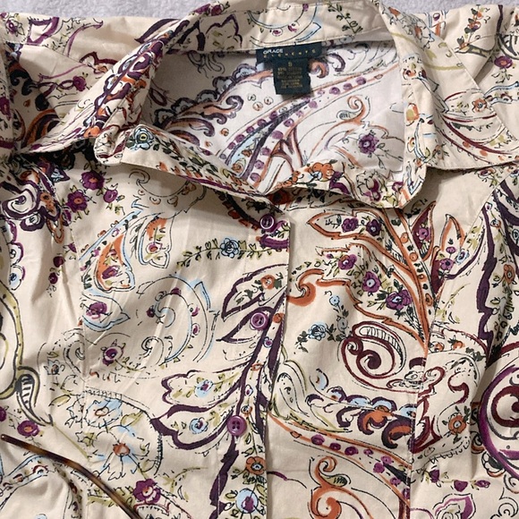 Vintage Grace Elements Women's Size S Floral/Paisley Print Button Down Shirt - Picture 2 of 4